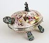 LATE 19TH C. VIENNESE ENAMELED TURTLE FORM BOX