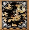 ASIAN FOUR PANEL LACQUERED INLAID FOLDING SCREEN