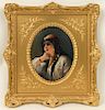 19TH C. HAND PAINTED KPM PORCELAIN PLAQUE GYPSY