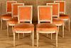 6 FRENCH LOUIS XVI WHITE PAINTED DINING CHAIRS