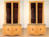 PAIR NEOCLASSICAL STYLE SATINWOOD CORNER CABINETS