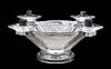 A Lalique Frosted Glass Candleholder, Height 6 1/2 x diameter 16 inches, height of bowl 5 inches.