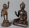 Two antique Chinese bronze Buddhas