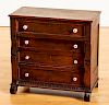 Empire walnut child's chest of drawers
