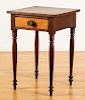 Sheraton cherry and tiger maple one-drawer stand
