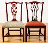 Two Chippendale mahogany dining chairs