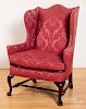 Queen Anne style mahogany easy chair.