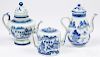 Three Chinese export porcelain Canton teapots