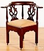 Chippendale mahogany corner chair