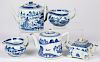Three Chinese export blue and white teapots, etc.
