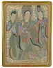 Early Chinese Fresco With Three Female Deities