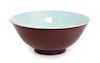 * A Copper Red Glazed Porcelain Bowl Diameter 7 3/4 inches.