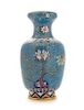 A Cloisonne Enamel Baluster Vase Height 9 1/4 inches.