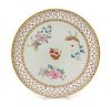 A Chinese Export Famille Rose Reticulated Porcelain Plate Diameter 9 7/8 inches.