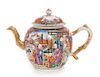 * A Chinese Export Famille Rose Porcelain Tea Pot Height of tea pot 6 1/4 inches.