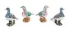 * Two Pairs of Chinese Export Famille Rose Porcelain Birds Height of larger 7 inches.