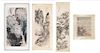 * Four Woodblock Prints, (20TH CENTURY), Landscapes