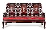 A Set of Three Chinese Export Mother-of-Pearl Inlaid Hongmu Furniture Height of sofa 42 x width 74 x depth 23 inches.