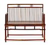 A Huanghuali Bench Height 37 1/2 x length 40 3/4 x width 17 3/4 inches.