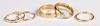 Five 14K yellow gold bands