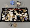 Tray lot of jewelry to include four wristwatches, cuff links, 14 karat gold pin with pearls, etc.