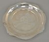 Wallace sterling silver bowl, antique pattern, monogramed. dia. 14 in., 42.5 t oz.
