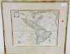 Americae Nova descriptio Impensis Anae seile 1663, 17th century map of Western Hemisphere Ann Seila. sight size 13 1/2" x 16 1/2" Pr...