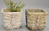 Two cement pots. ht. 16 1/2 in., wd. 19 in. Provenance: From an estate in Lloyd Harbor, Long Island, New York