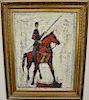Nissan Engel (B 1931) Hebrew Warrior (Don Quixote) oil on canvas, titled and written on back #308 Nissan Engel Paris Hebrew Warrior,...