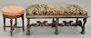 Two piece lot including Continental style bench with needlepoint top (ht. 20 in., lg. 46 in.) and a Louis XVI style stool (ht. 18 in...