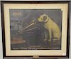 Nipper, His Master's Voice, RCA, 1898...forty years of leadership...1938, original lithograph print, plaque stating "Presented to Br...