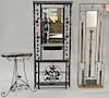 Six piece iron lot including corner shelf. tallest 83 in. Provenance: From an estate in Lloyd Harbor, Long Island, New York