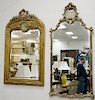 Two large giltwood mirrors including one with beveled glass. 50 1/2" x 29" and 58" x 27 1/4" Provenance: From an estate in Lloyd Har...