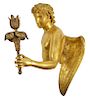 French Gilt Bronze 19th Ct. Figural Winged Sconce