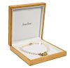 18Kt. Gold Bvlgari Coin & Pearl Necklace