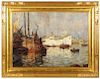 Anthony Thieme Large 'Harbour Scene' Painting