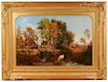 William E. Bates Large Landscape Oil Painting