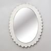 Pair of Modern White Painted Metal Oval Mirrors