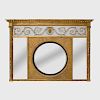 Fine Regency Painted and Parcel-Gilt Convex Overmantle Mirror, by Thomas Fentham
