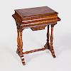 Victorian Walnut, Lemonwood Marquetry Sewing and Music Table