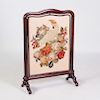 Louis Philippe Carved Rosewood and Needlework Fire Screen