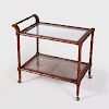 Modern Faux Bamboo and Glass Bar Trolley