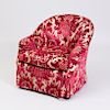 Cut Velvet Damask Tufted-Upholstered Tub Chair