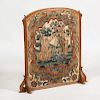 French Carved Beechwood and Needlework Fire Screen