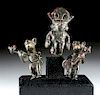 Lot of 3 Moche Silver-Copper Alloy Figures - 69.5 g