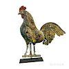 Molded and Gilt Sheet Copper Rooster Weathervane