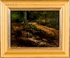 Daniel Kotz (American, 1848-1933)    Two Wooded Landscapes: Riverbank