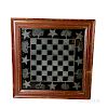 Framed Etched Glass Checkerboard