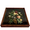 Two Framed Stumpwork Pictures of Flowers, Fruit, and a Bird