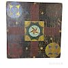 Small Polychrome Painted Pine Parcheesi Game Board